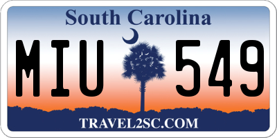 SC license plate MIU549