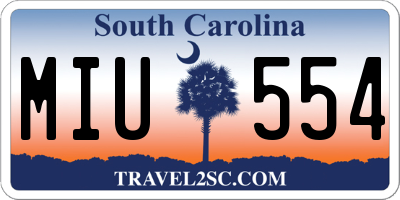 SC license plate MIU554