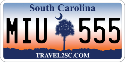 SC license plate MIU555