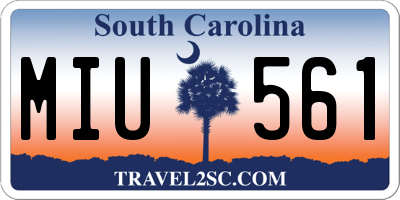 SC license plate MIU561