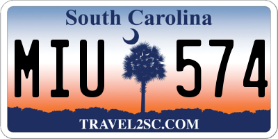 SC license plate MIU574