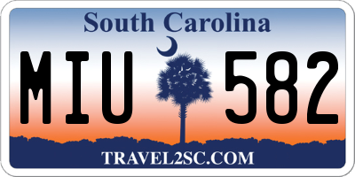 SC license plate MIU582