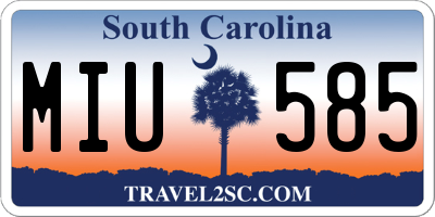 SC license plate MIU585