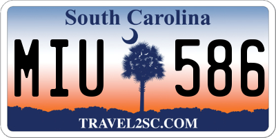 SC license plate MIU586