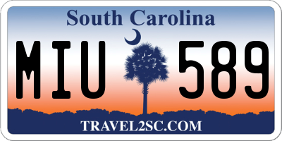 SC license plate MIU589