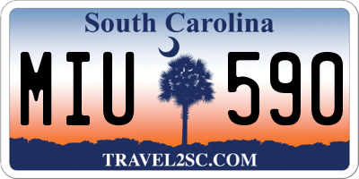 SC license plate MIU590