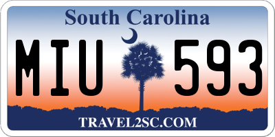 SC license plate MIU593