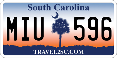 SC license plate MIU596