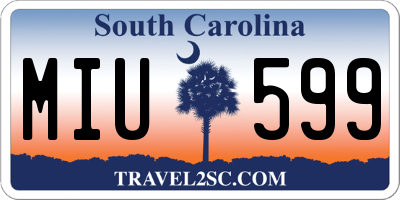 SC license plate MIU599