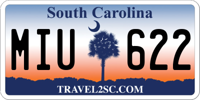 SC license plate MIU622