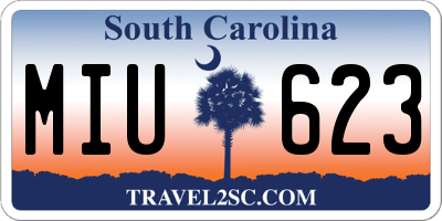 SC license plate MIU623