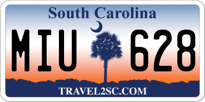 SC license plate MIU628