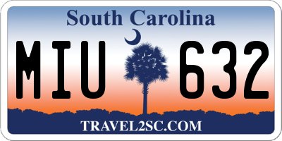 SC license plate MIU632