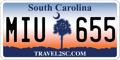SC license plate MIU655