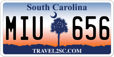 SC license plate MIU656