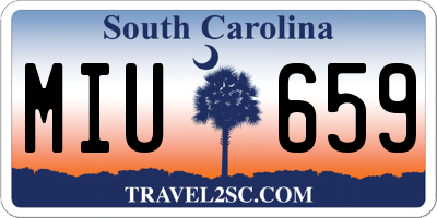 SC license plate MIU659