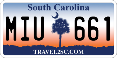 SC license plate MIU661