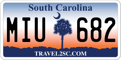 SC license plate MIU682