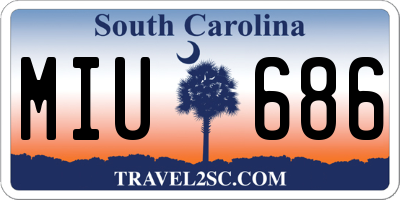 SC license plate MIU686