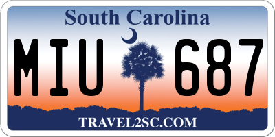 SC license plate MIU687