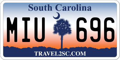 SC license plate MIU696
