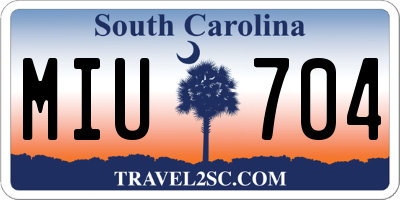 SC license plate MIU704