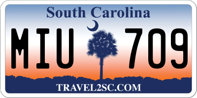 SC license plate MIU709