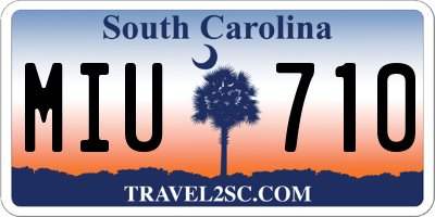 SC license plate MIU710