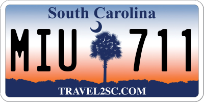 SC license plate MIU711