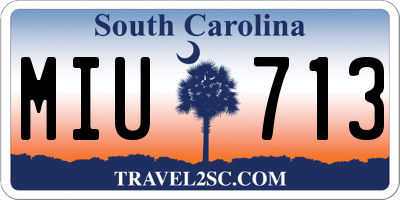 SC license plate MIU713