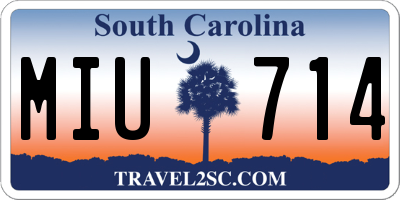 SC license plate MIU714