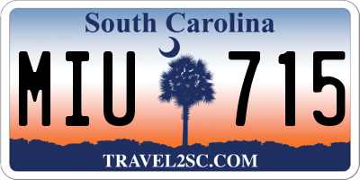 SC license plate MIU715