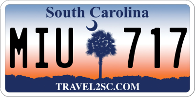 SC license plate MIU717