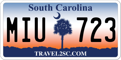 SC license plate MIU723