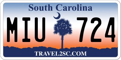 SC license plate MIU724