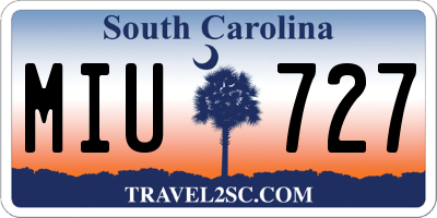 SC license plate MIU727