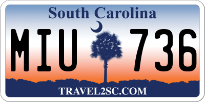 SC license plate MIU736