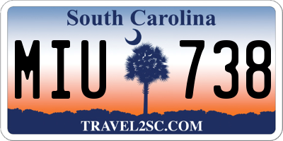 SC license plate MIU738