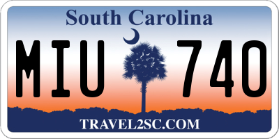 SC license plate MIU740