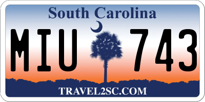 SC license plate MIU743