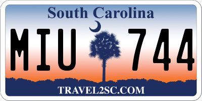 SC license plate MIU744