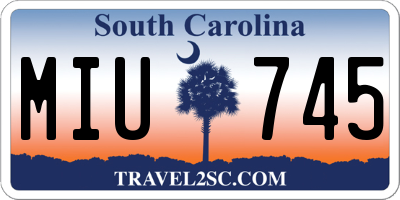 SC license plate MIU745