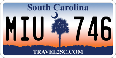 SC license plate MIU746