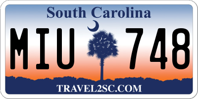 SC license plate MIU748
