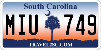 SC license plate MIU749