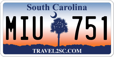 SC license plate MIU751