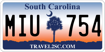 SC license plate MIU754