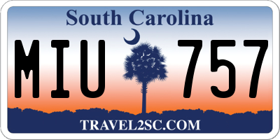 SC license plate MIU757