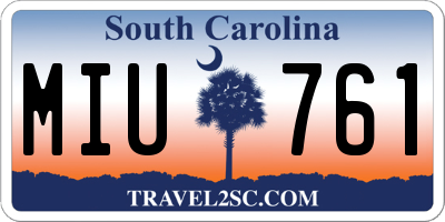 SC license plate MIU761