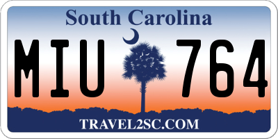 SC license plate MIU764